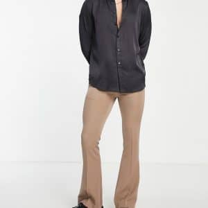 ASOS DESIGN - Elegante skinny-bukser med svaj i beige-Neutral