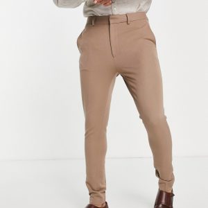ASOS DESIGN - Elegante super-skinny bukser i lys beige-Neutral