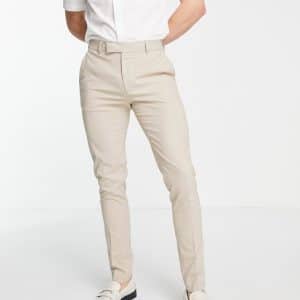 ASOS DESIGN - Elegante skinny-bukser i beige-Neutral