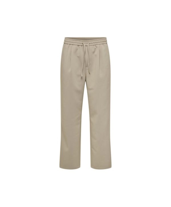 ONLY & SONS Loose Fit Bukser m. Snørre i beige til Herre