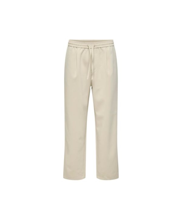 ONLY & SONS Loose Fit Bukser m. Snørre i lys beige til Herre