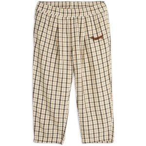 Mini Rodini Beige Gingham Woven Elastic Bukser - Str. 80-86