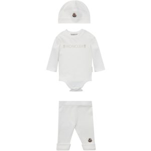 Moncler Light Beige Body & Bukser Sæt - Str. 3-6 mdr