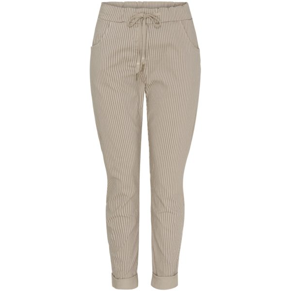 Marta Du Chateau dame bukser MdcJerri - Beige/BrownStripe